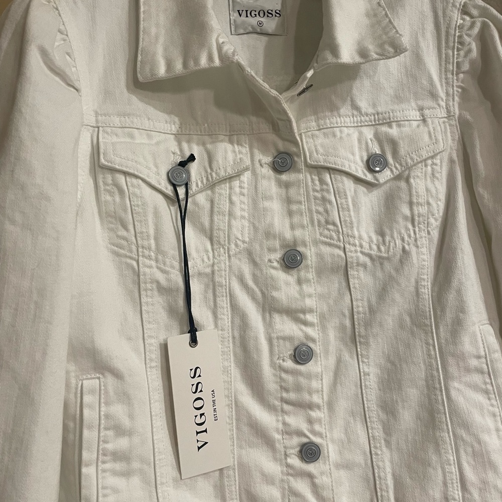 Brand new white Jean jacket.